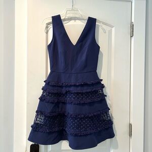 Adelyn Rae Navy Ruffle Dress